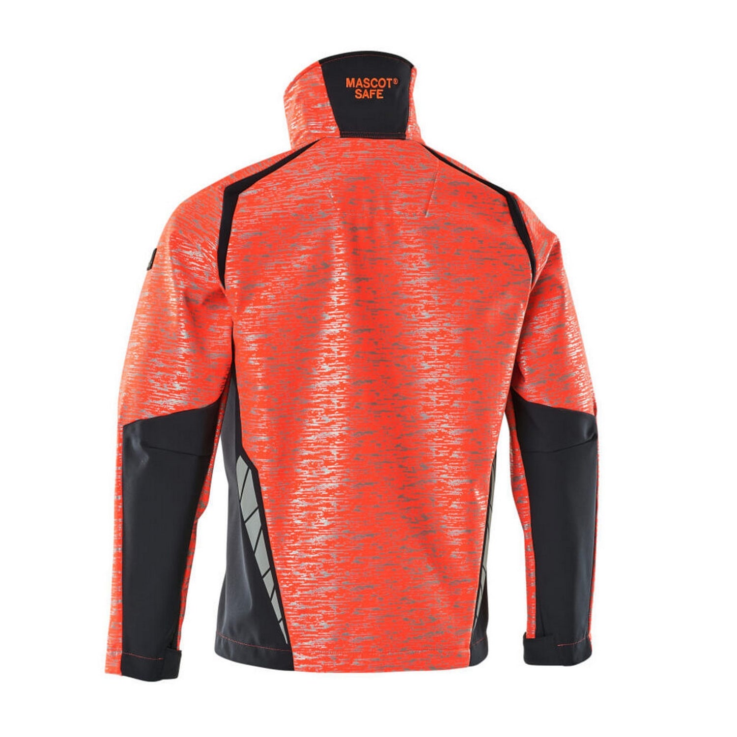 Hi Vis Red-Dark Navy - Back - Mascot Mens Accelerate Safe Soft Shell Jacket
