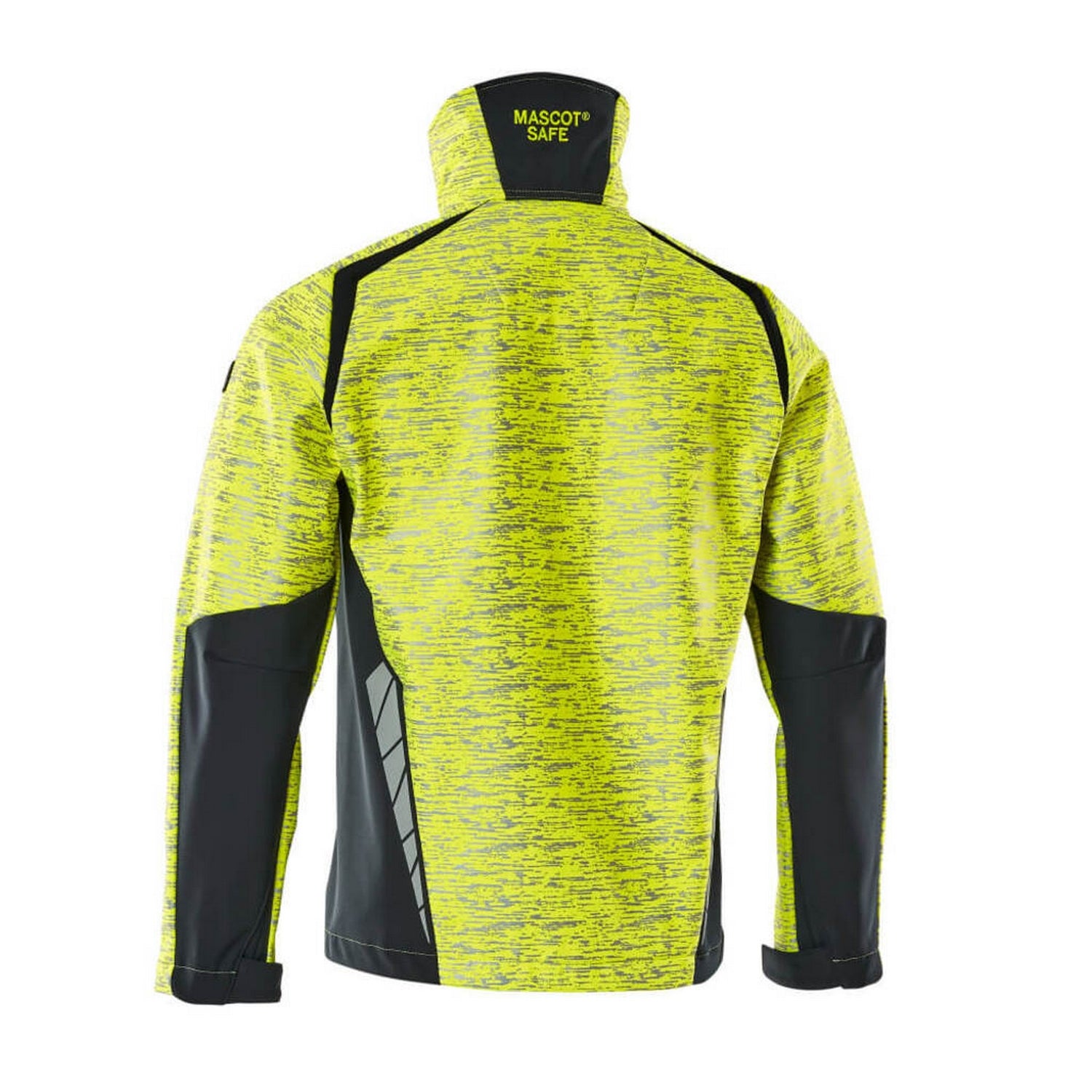 Hi Vis Yellow-Black - Back - Mascot Mens Accelerate Safe Soft Shell Jacket