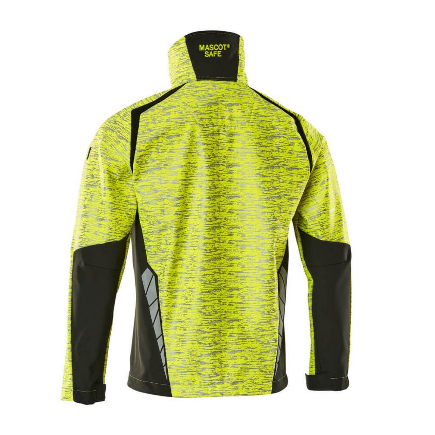 Hi Vis Yellow-Dark Navy - Back - Mascot Mens Accelerate Safe Soft Shell Jacket