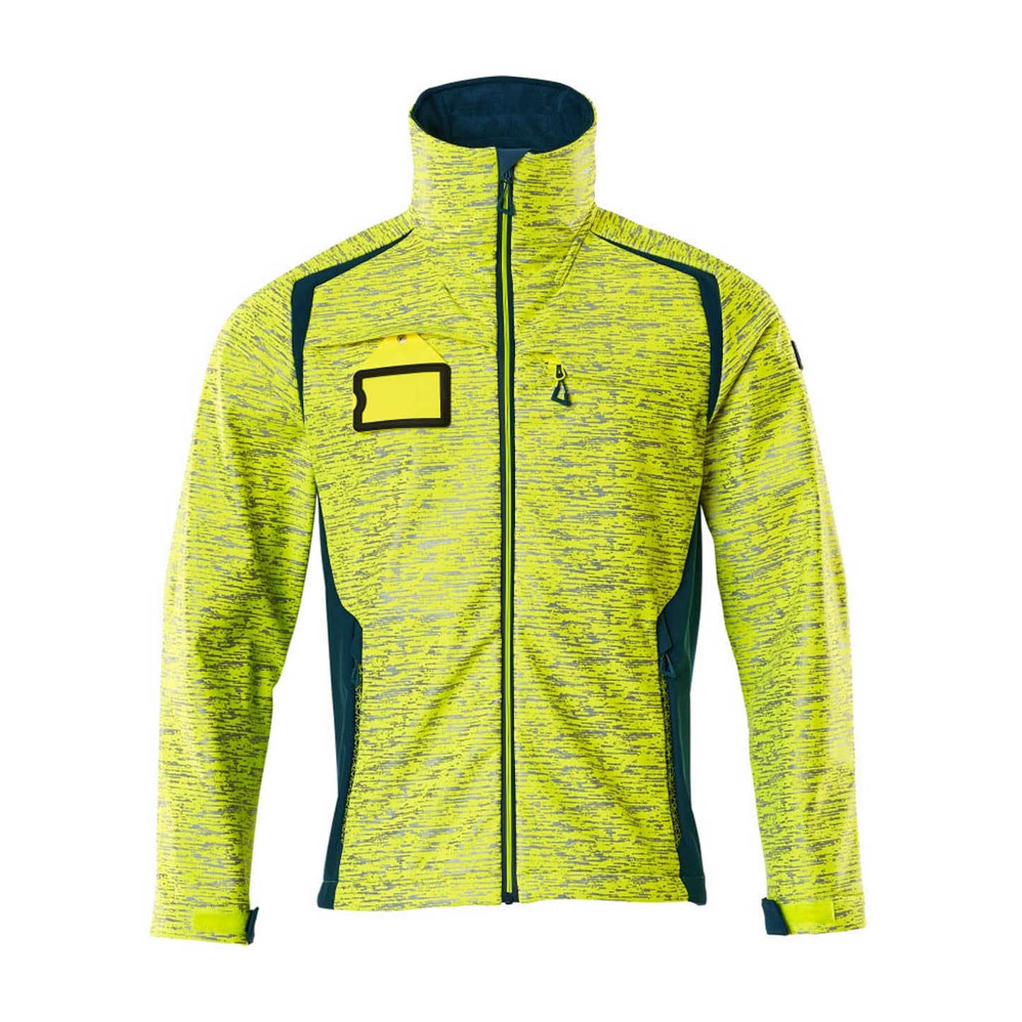 Hi Vis Yellow-Dark Petroleum - Front - Mascot Mens Accelerate Safe Soft Shell Jacket