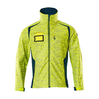 Hi Vis Yellow-Dark Petroleum - Front - Mascot Mens Accelerate Safe Soft Shell Jacket