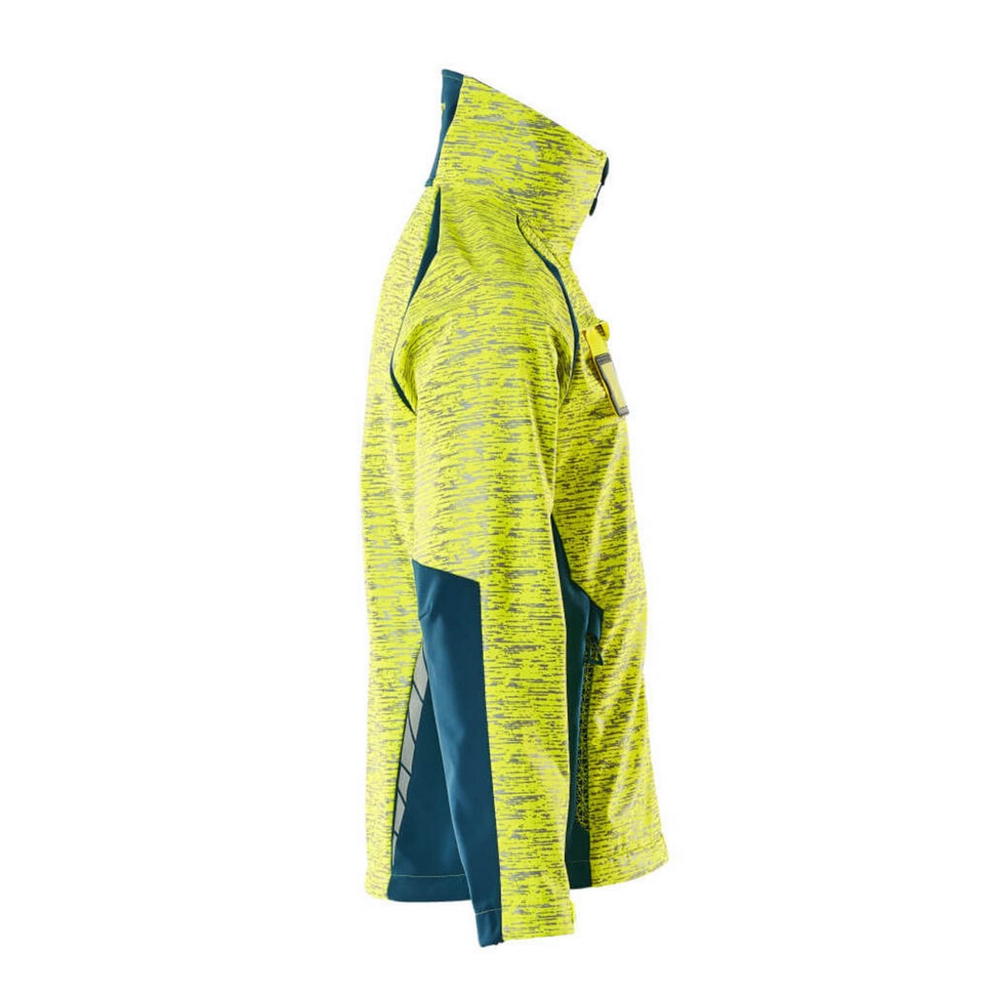 Hi Vis Yellow-Dark Petroleum - Side - Mascot Mens Accelerate Safe Soft Shell Jacket