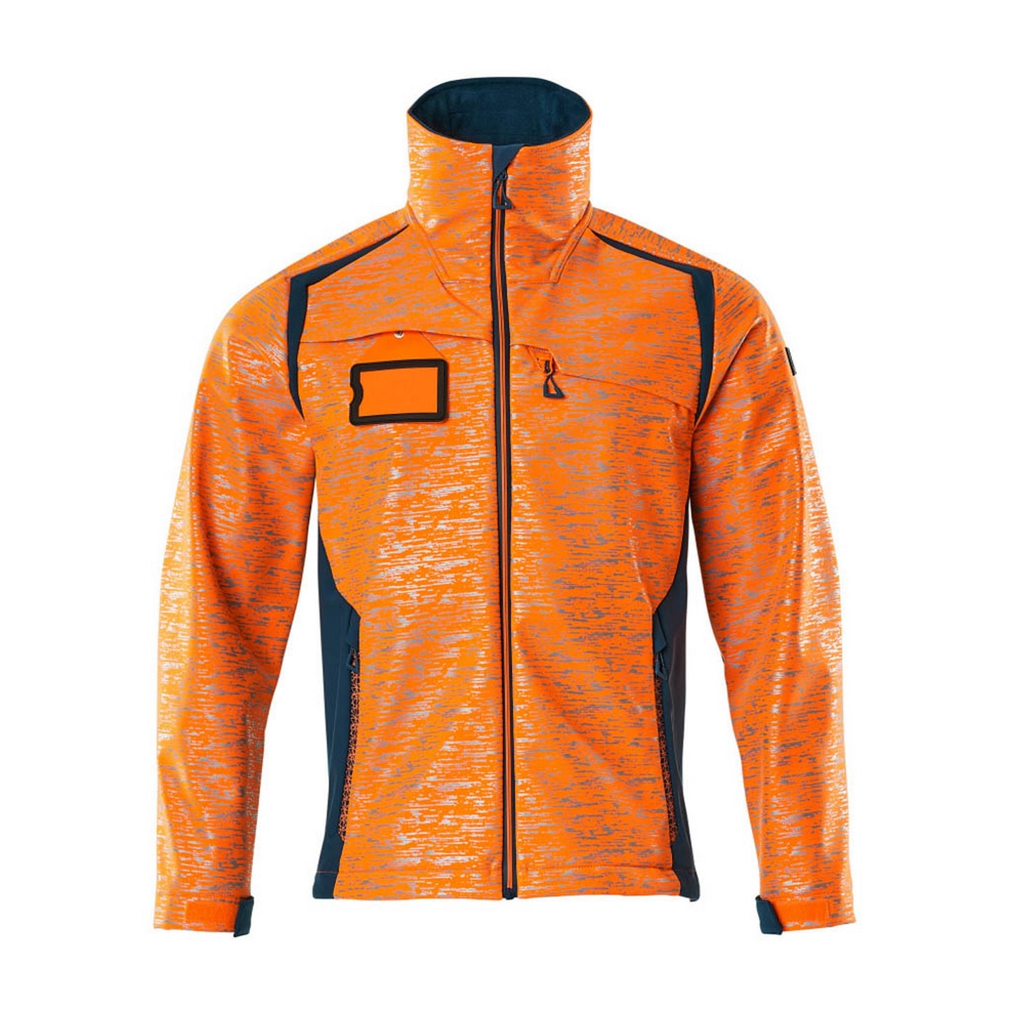 Hi Vis Orange-Dark Petroleum - Front - Mascot Mens Accelerate Safe Soft Shell Jacket