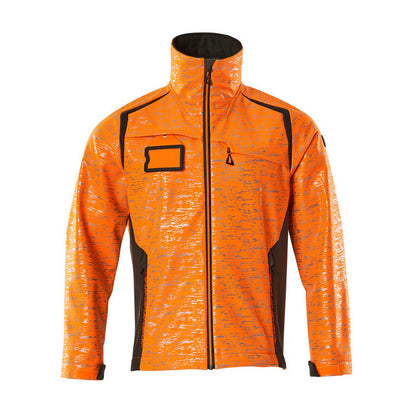 Hi Vis Orange-Dark Anthracite - Front - Mascot Mens Accelerate Safe Soft Shell Jacket