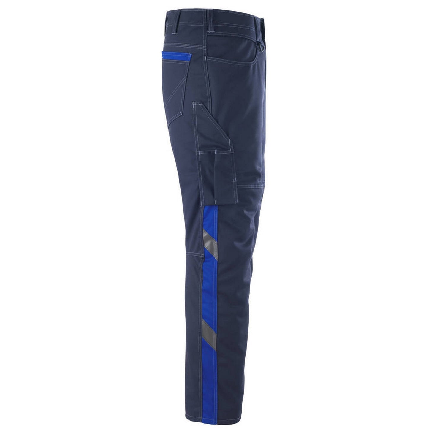 Dark Navy-Royal Blue - Side - Mascot Mens Unique Work Trousers