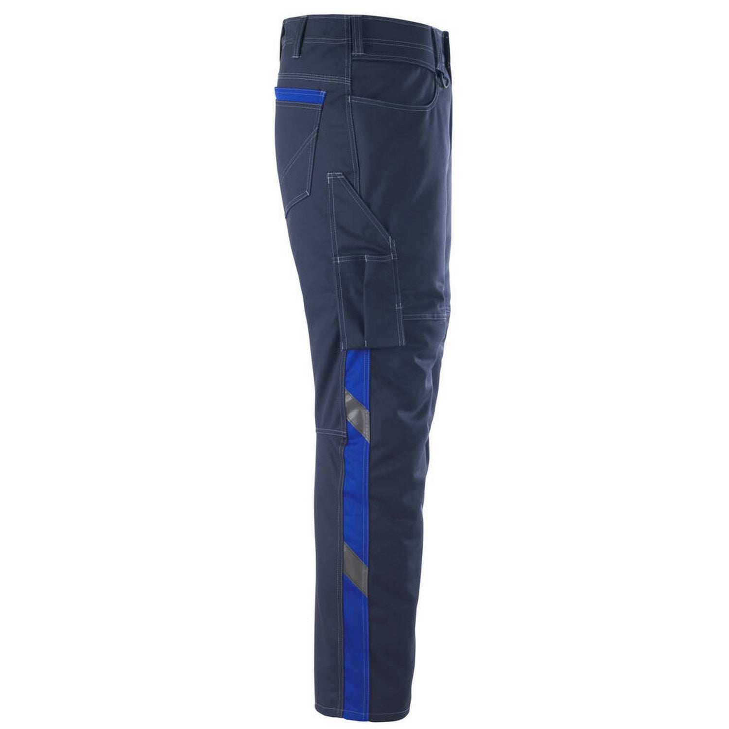 Dark Navy-Royal Blue - Side - Mascot Mens Unique Work Trousers