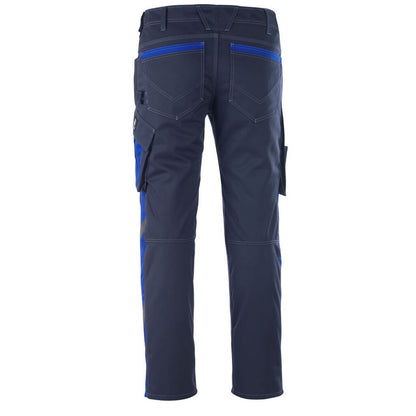 Dark Navy-Royal Blue - Back - Mascot Mens Unique Work Trousers