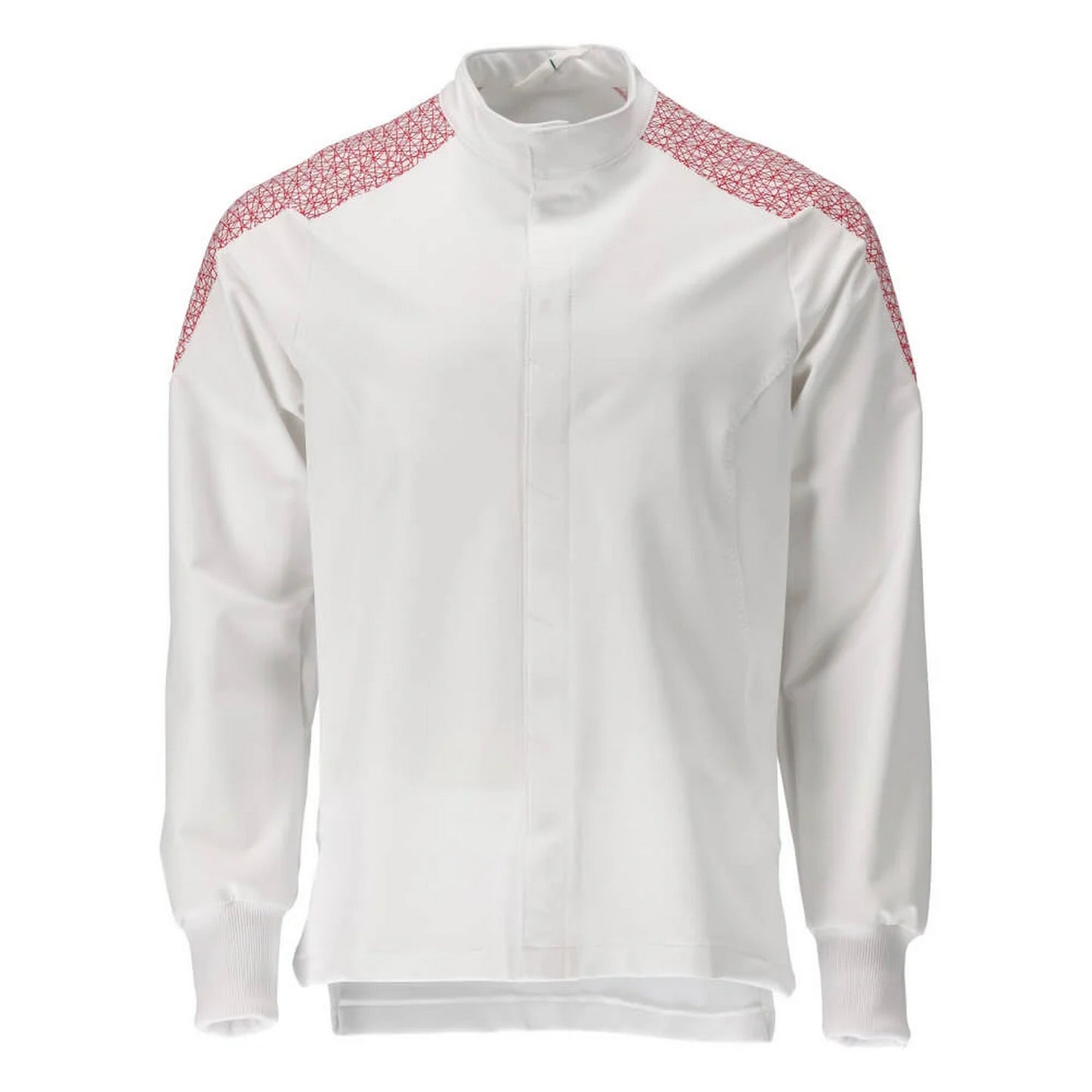 White-Traffic Red - Front - Mascot Mens Food & Care Contrast Panel Chef Jacket