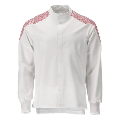 White-Traffic Red - Front - Mascot Mens Food & Care Contrast Panel Chef Jacket