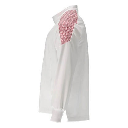 White-Traffic Red - Side - Mascot Mens Food & Care Contrast Panel Chef Jacket
