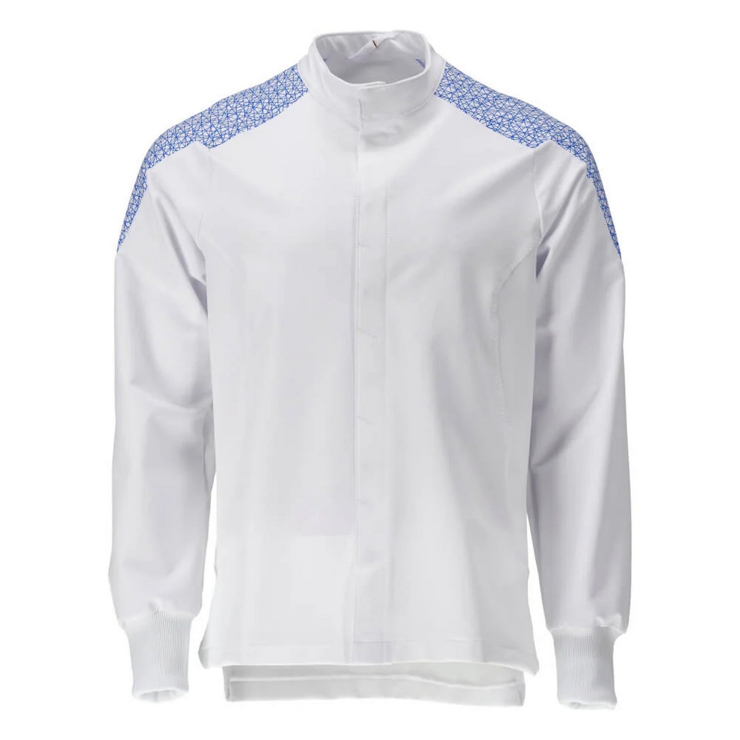 White-Azure Blue - Front - Mascot Mens Food & Care Contrast Panel Chef Jacket