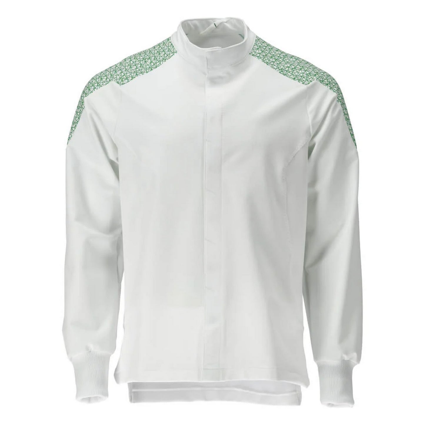 White-Grass Green - Front - Mascot Mens Food & Care Contrast Panel Chef Jacket