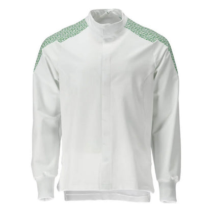 White-Grass Green - Front - Mascot Mens Food & Care Contrast Panel Chef Jacket