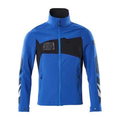 Azure Blue-Dark Navy - Front - Mascot Mens Accelerate Soft Shell Jacket