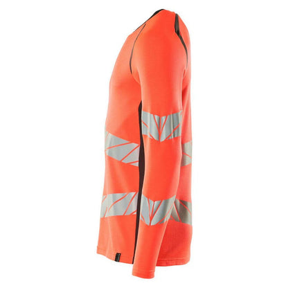 Hi Vis Red-Dark Anthracite - Side - Mascot Mens Accelerate Safe Long-Sleeved T-Shirt