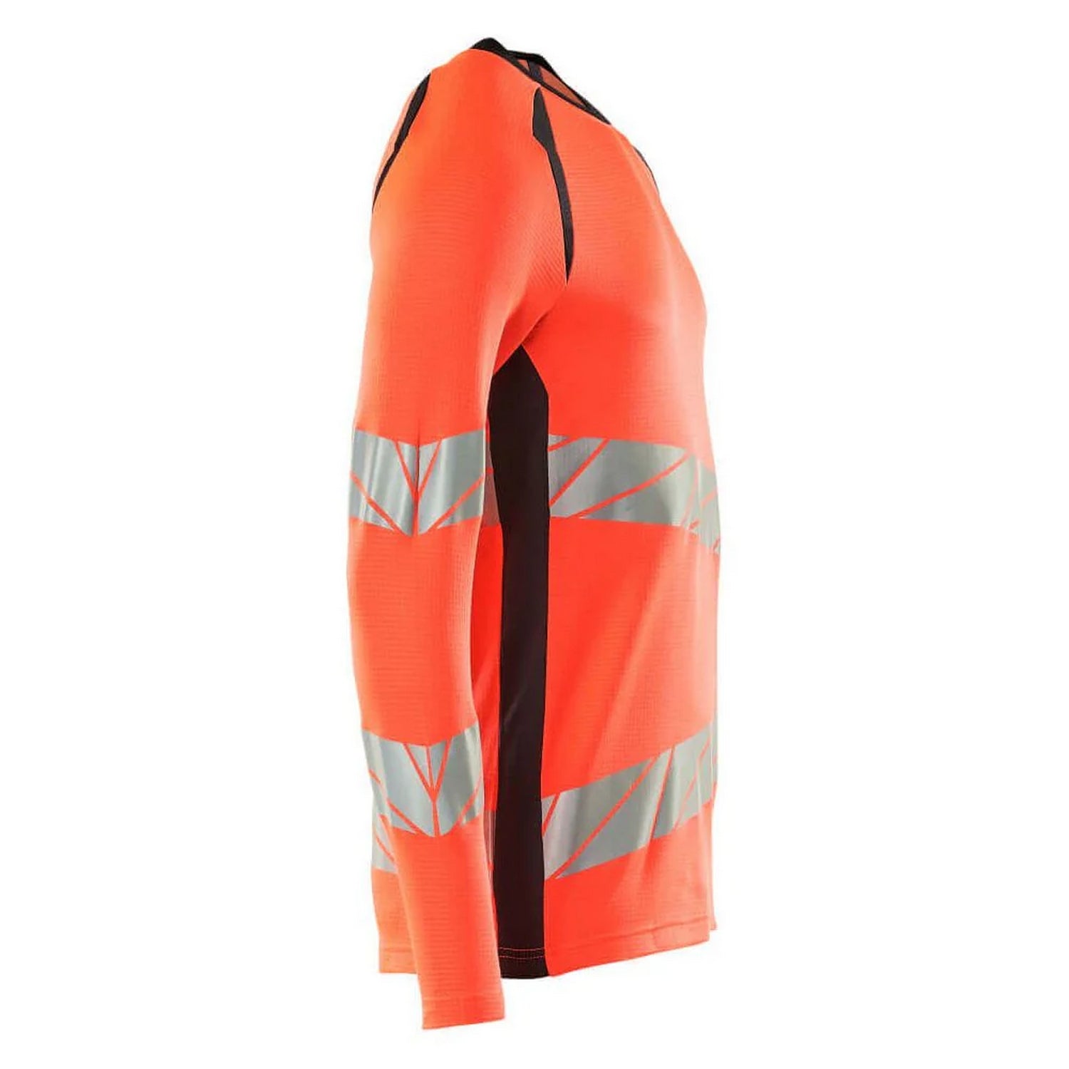 Hi Vis Red-Dark Navy - Back - Mascot Mens Accelerate Safe Long-Sleeved T-Shirt
