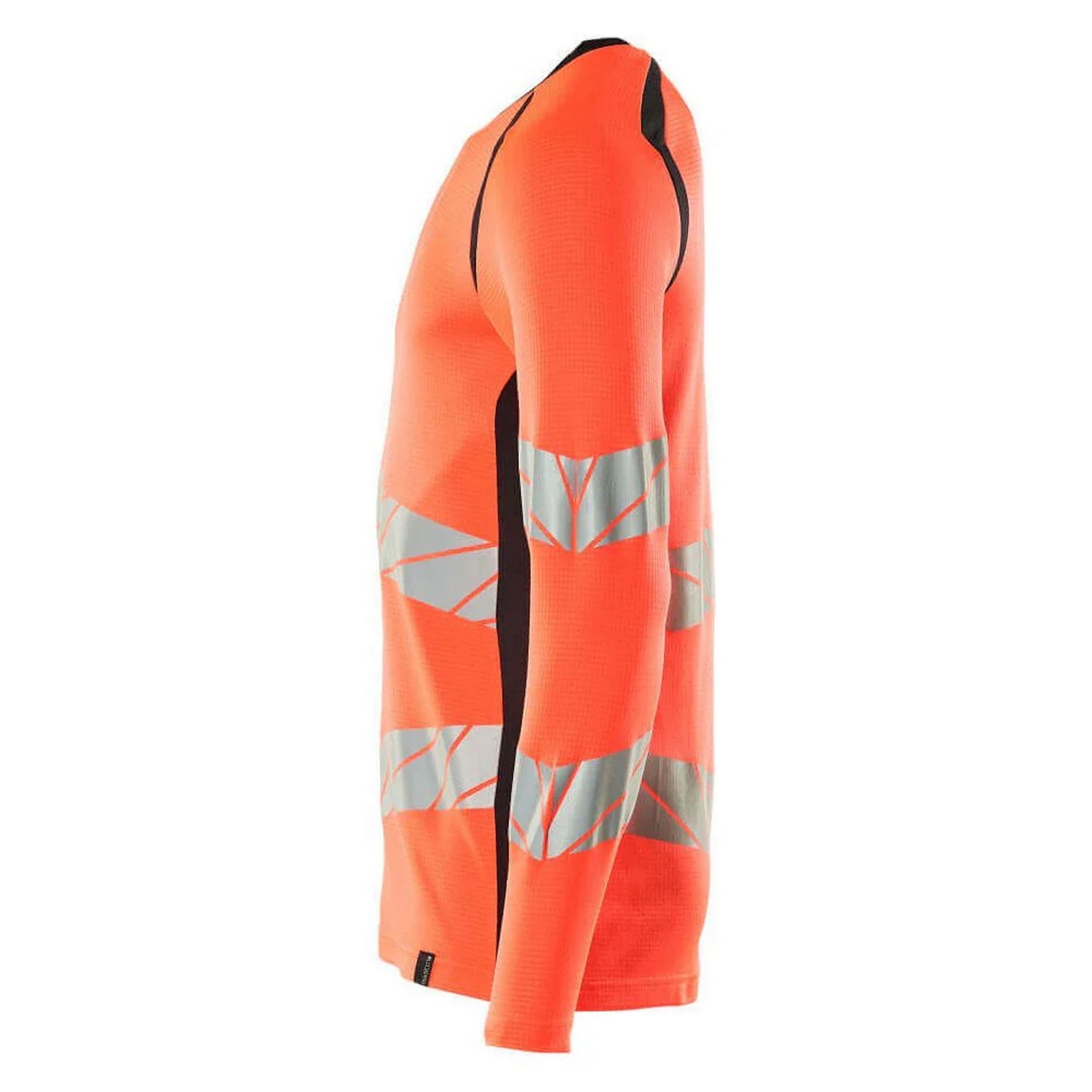 Hi Vis Red-Dark Navy - Side - Mascot Mens Accelerate Safe Long-Sleeved T-Shirt