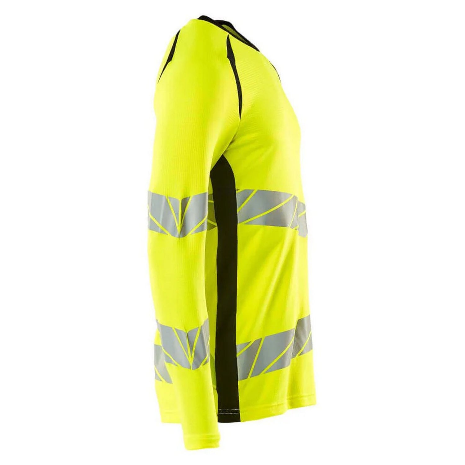 Hi Vis Yellow-Black - Back - Mascot Mens Accelerate Safe Long-Sleeved T-Shirt