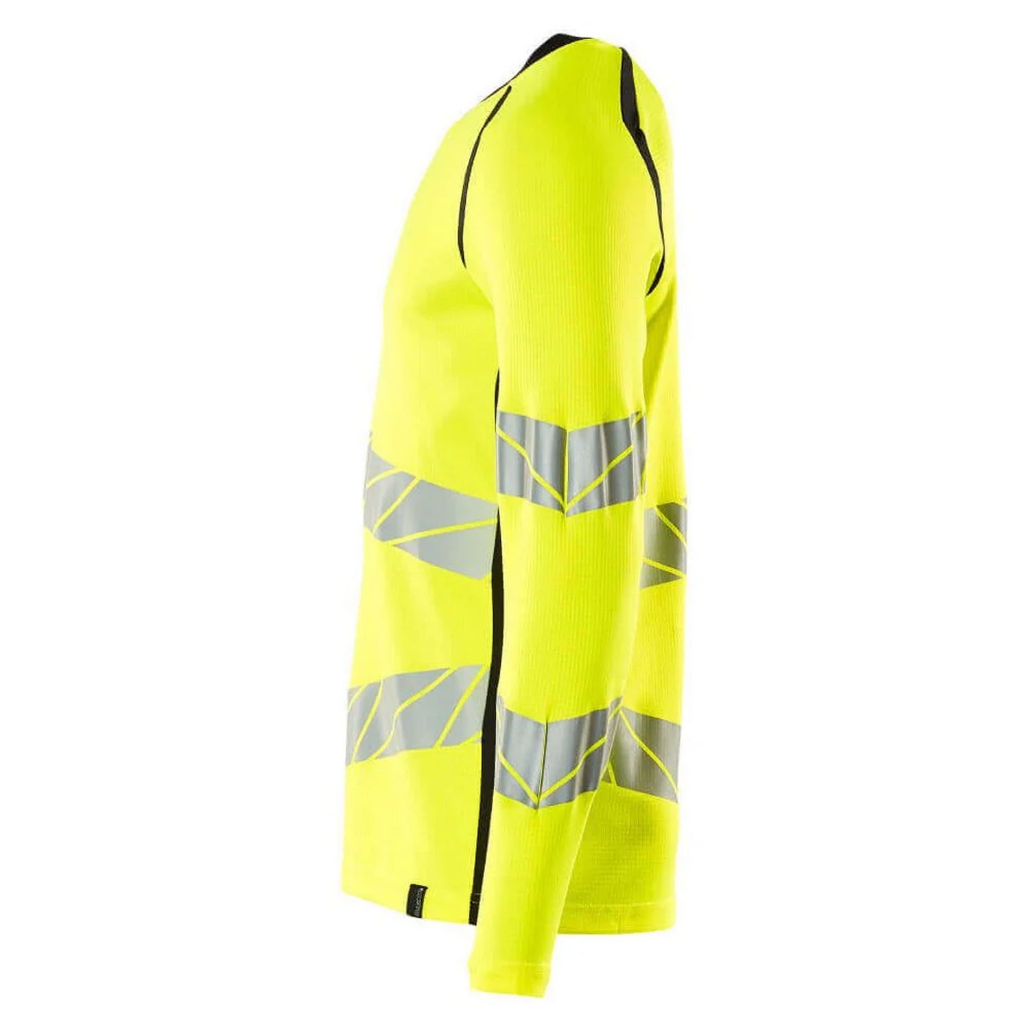 Hi Vis Yellow-Dark Navy - Side - Mascot Mens Accelerate Safe Long-Sleeved T-Shirt