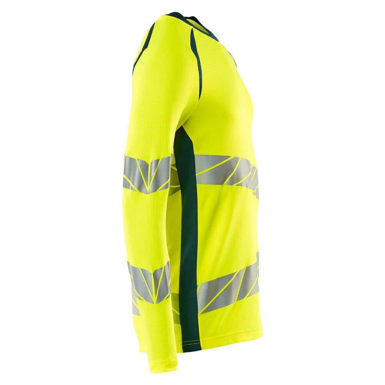Hi Vis Yellow-Dark Petroleum - Back - Mascot Mens Accelerate Safe Long-Sleeved T-Shirt