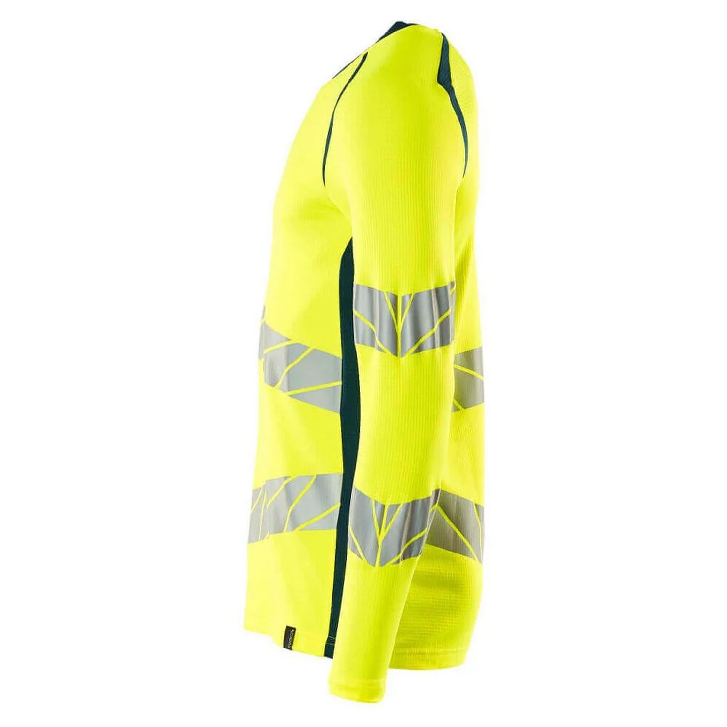 Hi Vis Yellow-Dark Petroleum - Side - Mascot Mens Accelerate Safe Long-Sleeved T-Shirt