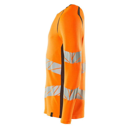 Hi Vis Orange-Dark Anthracite - Side - Mascot Mens Accelerate Safe Long-Sleeved T-Shirt