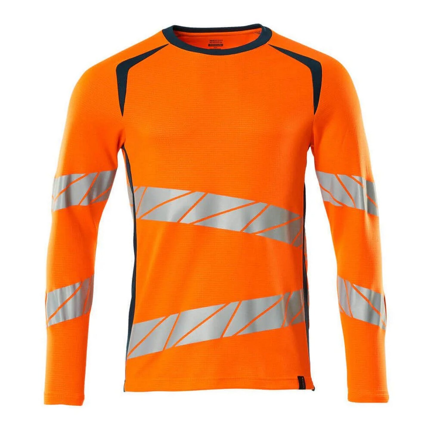 Hi Vis Orange-Dark Petroleum - Front - Mascot Mens Accelerate Safe Long-Sleeved T-Shirt