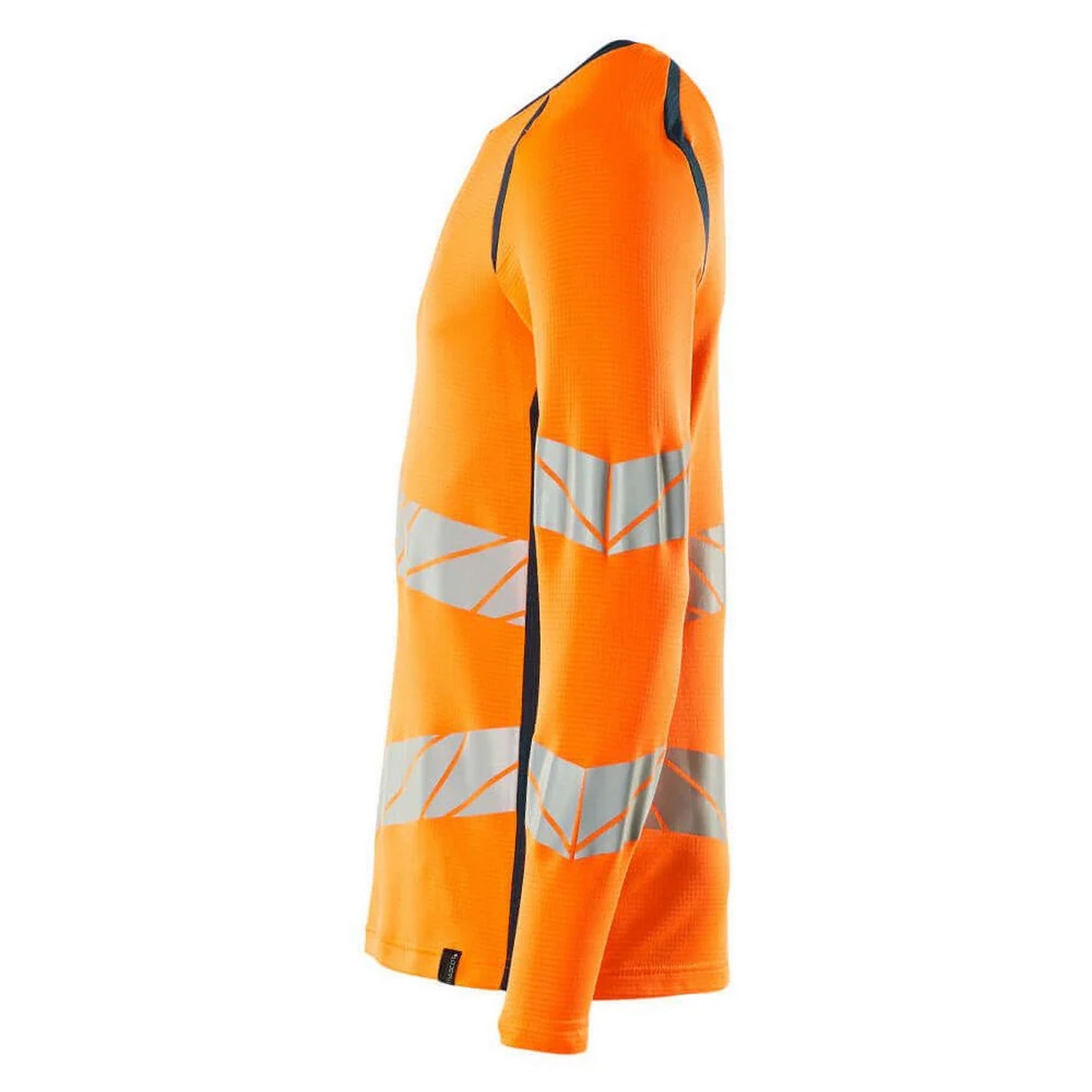 Hi Vis Orange-Dark Petroleum - Side - Mascot Mens Accelerate Safe Long-Sleeved T-Shirt
