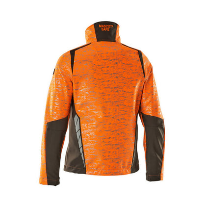 Hi Vis Orange-Dark Anthracite - Back - Mascot Womens-Ladies Accelerate Safe High-Vis Soft Shell Jacket