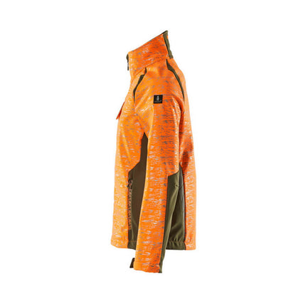 Hi Vis Orange-Moss Green - Lifestyle - Mascot Womens-Ladies Accelerate Safe High-Vis Soft Shell Jacket