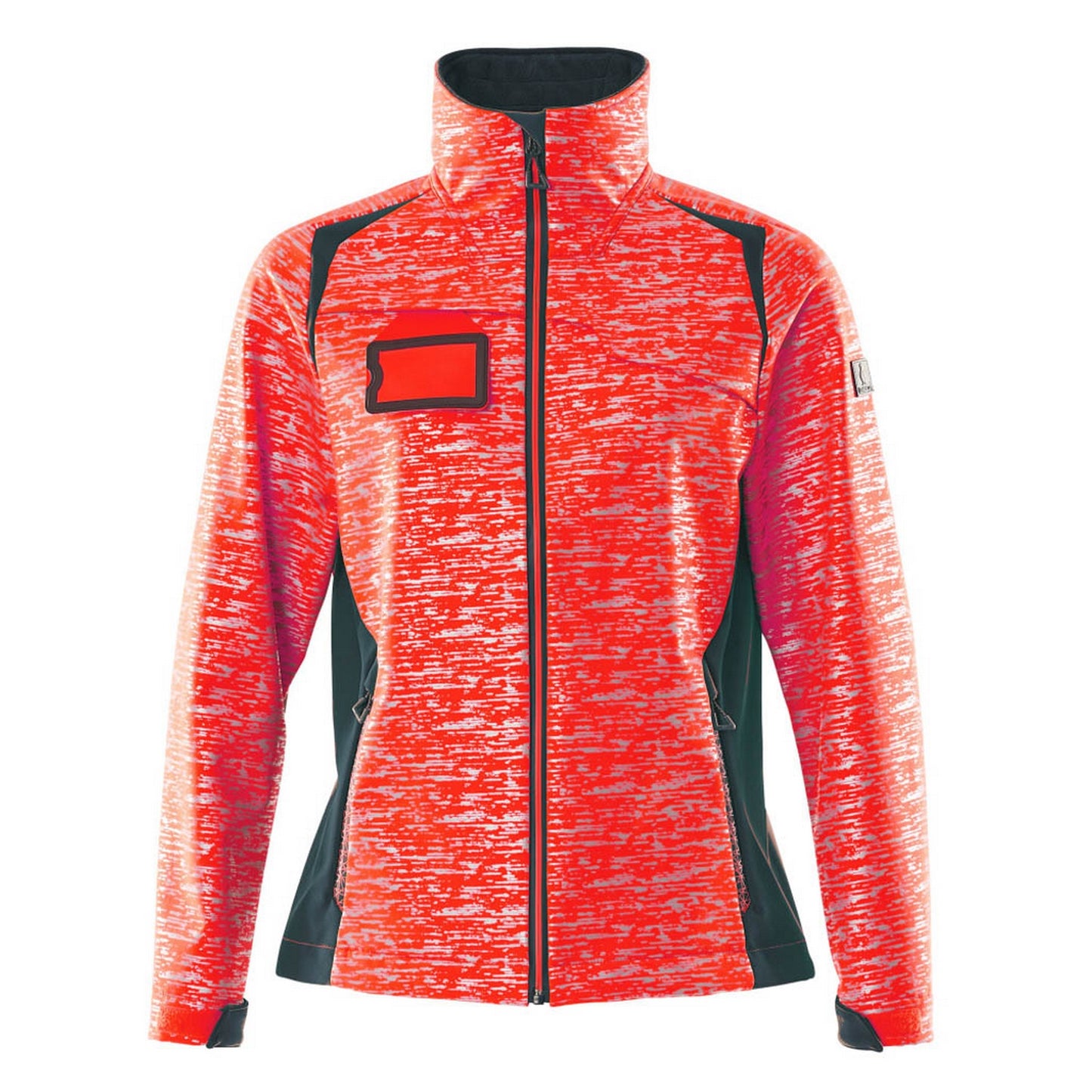 Hi Vis Red-Dark Navy - Front - Mascot Womens-Ladies Accelerate Safe High-Vis Soft Shell Jacket