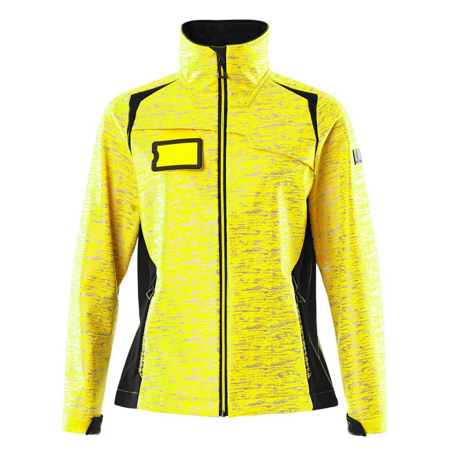 Hi Vis Yellow-Black - Front - Mascot Womens-Ladies Accelerate Safe High-Vis Soft Shell Jacket