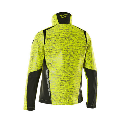 Hi Vis Yellow-Black - Back - Mascot Womens-Ladies Accelerate Safe High-Vis Soft Shell Jacket