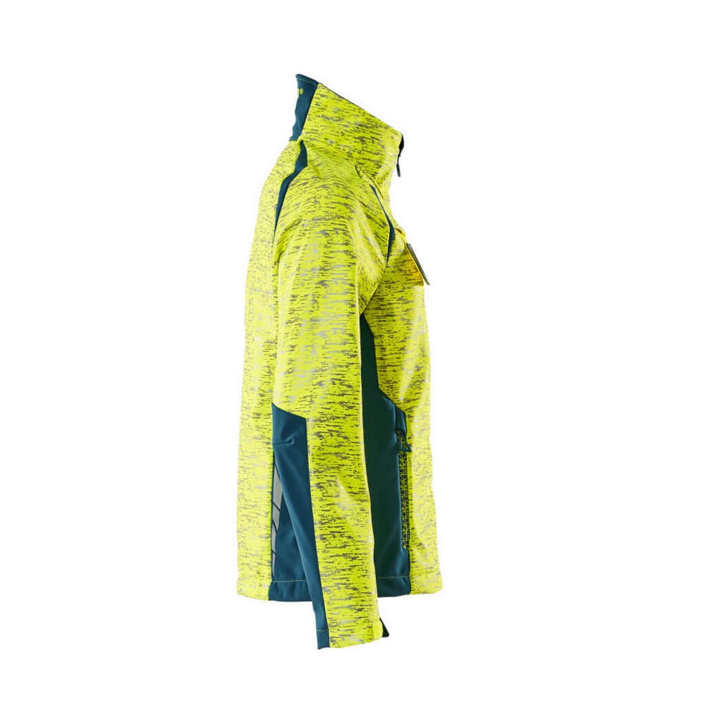 Hi Vis Yellow-Dark Petroleum - Side - Mascot Womens-Ladies Accelerate Safe High-Vis Soft Shell Jacket