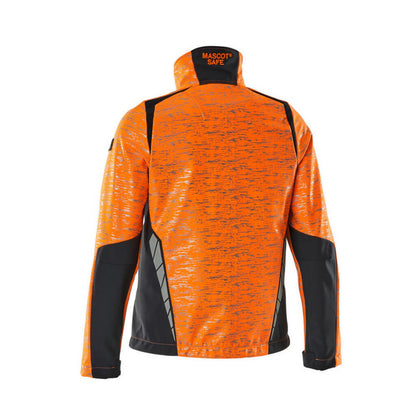 Hi Vis Orange-Dark Navy - Back - Mascot Womens-Ladies Accelerate Safe High-Vis Soft Shell Jacket