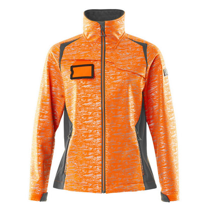 Hi Vis Orange-Dark Anthracite - Front - Mascot Womens-Ladies Accelerate Safe High-Vis Soft Shell Jacket