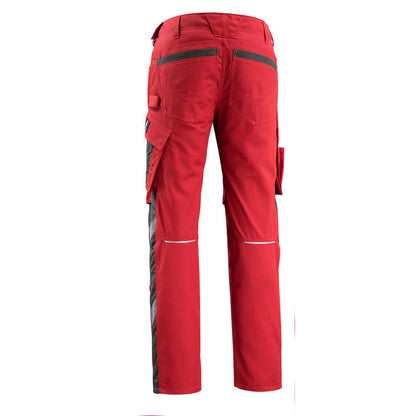 Red-Black - Back - Mascot Mens Mannheim Unique Work Trousers