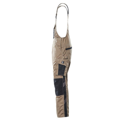 Light Khaki-Black - Lifestyle - Mascot Mens Augsburg Unique Bib And Brace Overall
