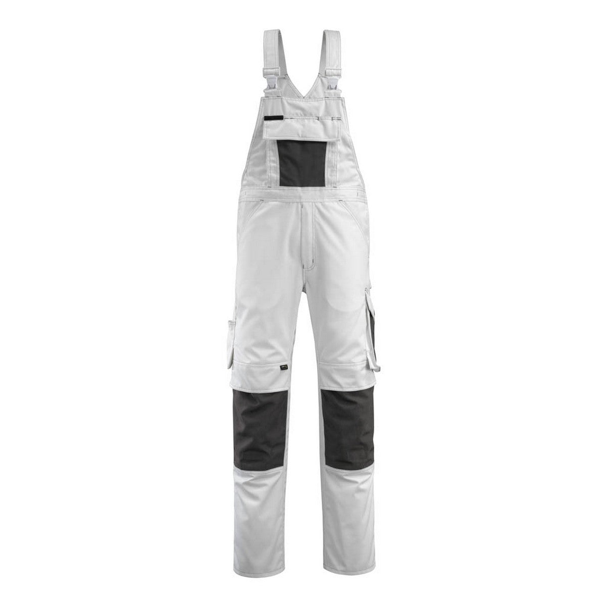 White-Dark Anthracite - Front - Mascot Mens Augsburg Unique Bib And Brace Overall