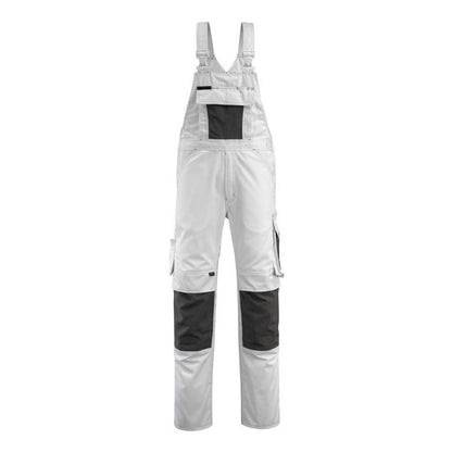 White-Dark Anthracite - Front - Mascot Mens Augsburg Unique Bib And Brace Overall
