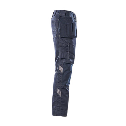 Dark Navy - Side - Mascot Mens Unique Two Tone Knee Pad Pockets Work Trousers