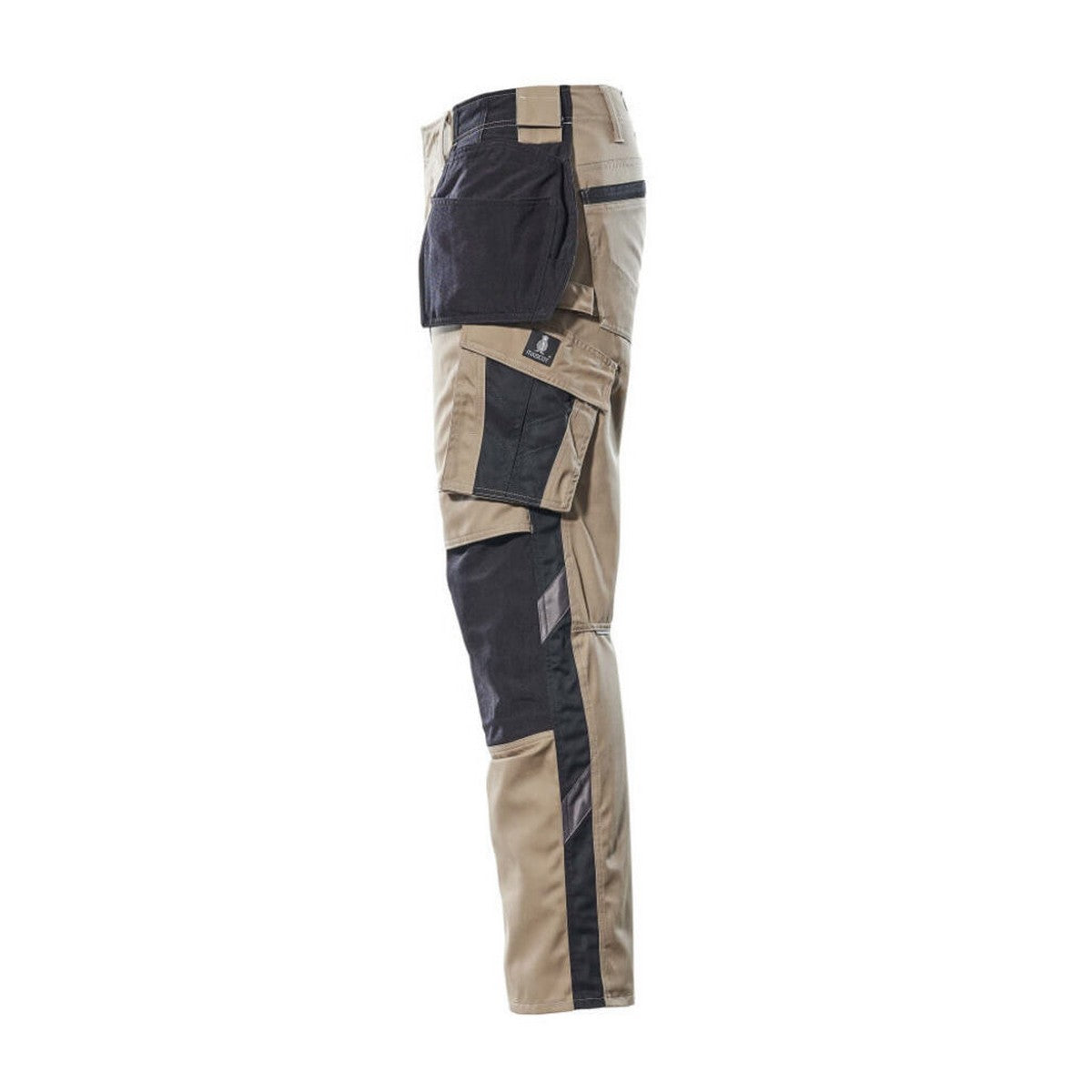 Light Khaki-Black - Lifestyle - Mascot Mens Unique Two Tone Knee Pad Pockets Work Trousers