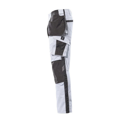 White-Dark Anthracite - Lifestyle - Mascot Mens Unique Two Tone Knee Pad Pockets Work Trousers