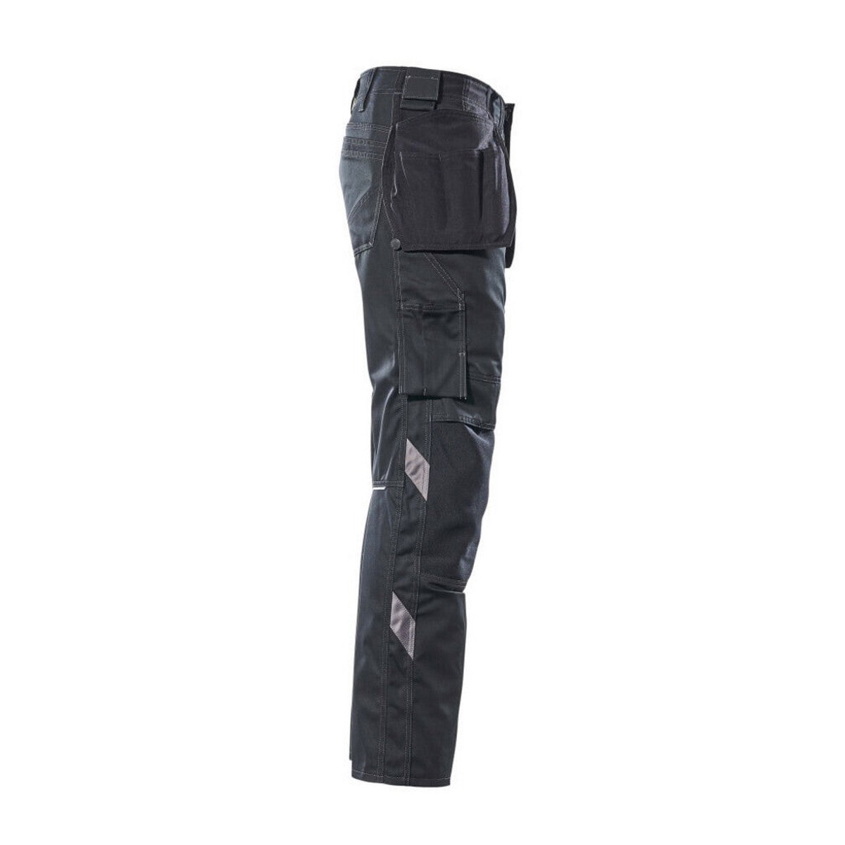 Black - Side - Mascot Mens Unique Two Tone Knee Pad Pockets Work Trousers