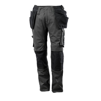 Dark Anthracite-Black - Front - Mascot Mens Unique Two Tone Knee Pad Pockets Work Trousers