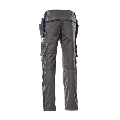 Dark Anthracite-Black - Back - Mascot Mens Unique Two Tone Knee Pad Pockets Work Trousers