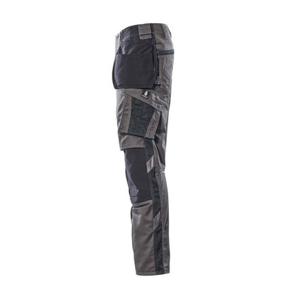 Dark Anthracite-Black - Lifestyle - Mascot Mens Unique Two Tone Knee Pad Pockets Work Trousers