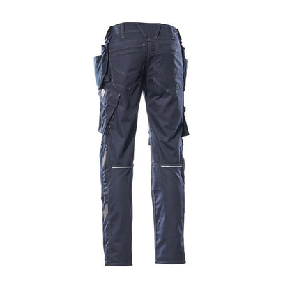 Dark Navy - Back - Mascot Mens Unique Two Tone Knee Pad Pockets Work Trousers