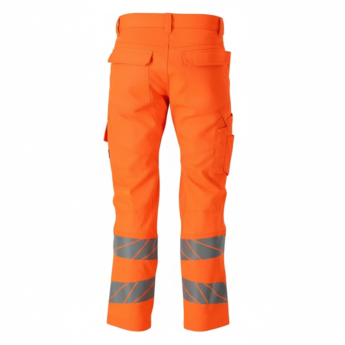 Hi Vis Orange - Back - Mascot Mens Accelerate Safe Hi-Vis Knee Pad Pockets Work Trousers
