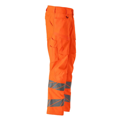 Hi Vis Orange - Side - Mascot Mens Accelerate Safe Hi-Vis Knee Pad Pockets Work Trousers